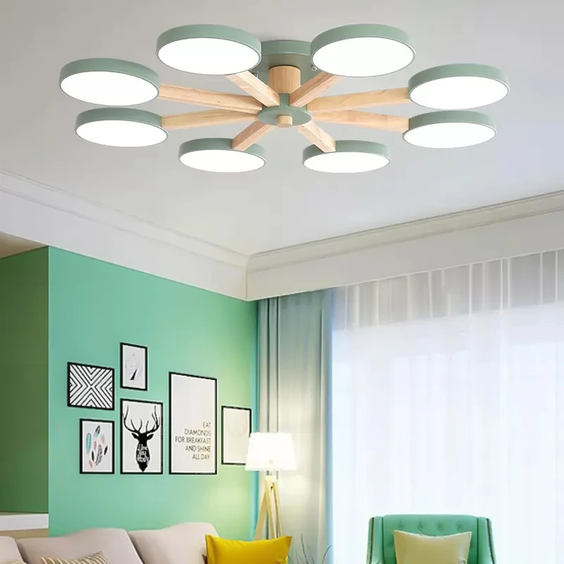 Undertint Snowflake semi-plafondmontagelamp 8-lichts moderne Macaron-inbouwlamp voor woonkamer Clearhalo
