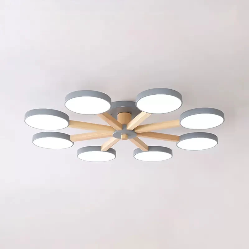 Undertint Snowflake semi-plafondmontagelamp 8-lichts moderne Macaron-inbouwlamp voor woonkamer Clearhalo