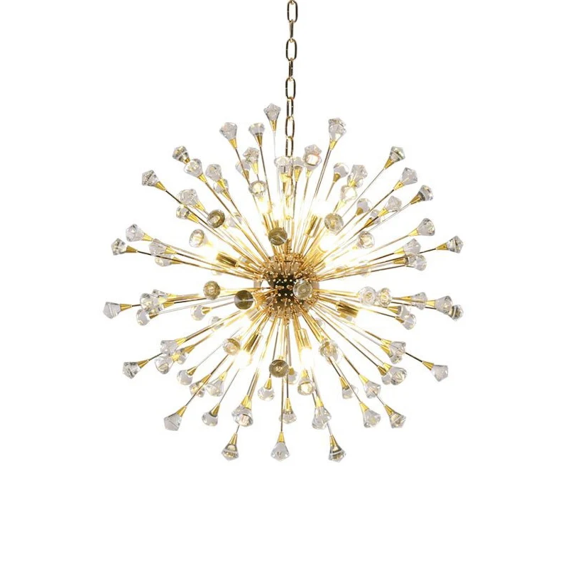 Urchin kroonluchter postmoderne metallic LED gouden hanglamp met kristallen accenten Clearhalo