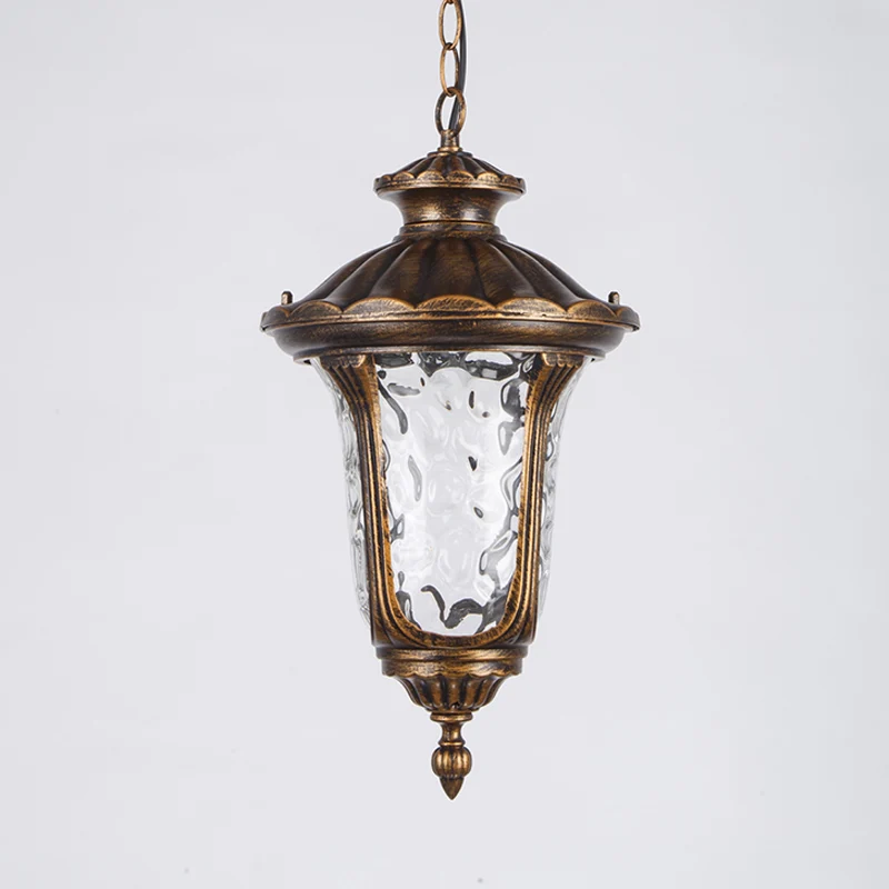 Urn Shade Patio Hanglamp Boerderij Helder Dimple Glas 1 Kop Zwart/Brons Afwerking Plafondophangarmatuur Clearhalo