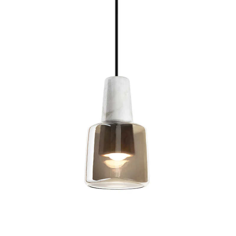 Urn slaapkamer hanglamp rookgrijs glas 1 kop moderne hangende verlichtingsarmatuur Clearhalo