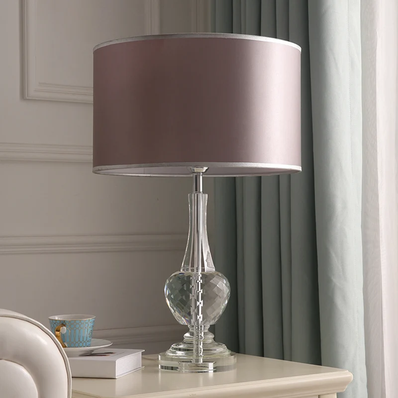 Urnvorm Leeslamp Modernisme Handgeslepen kristal 1-koppige nachtkastjelamp bruin Clearhalo