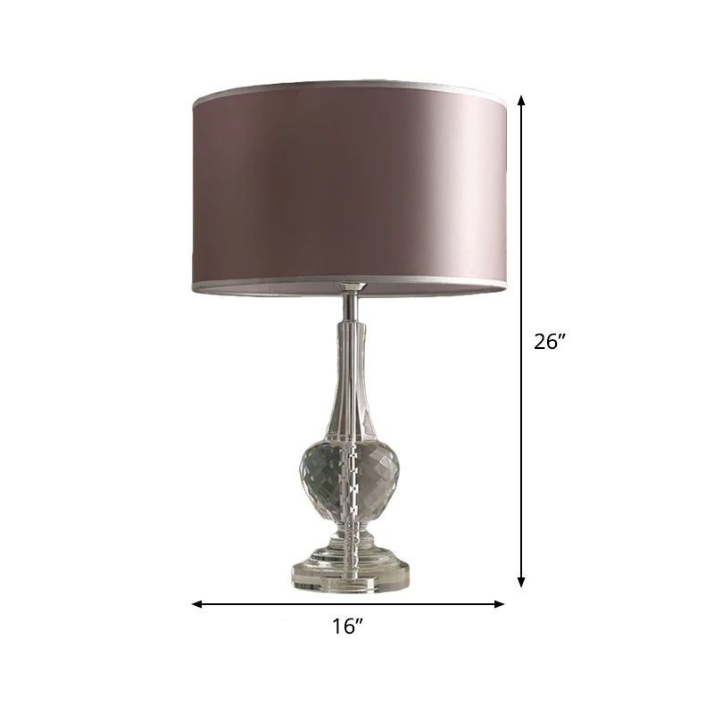 Urnvorm Leeslamp Modernisme Handgeslepen kristal 1-koppige nachtkastjelamp bruin Clearhalo