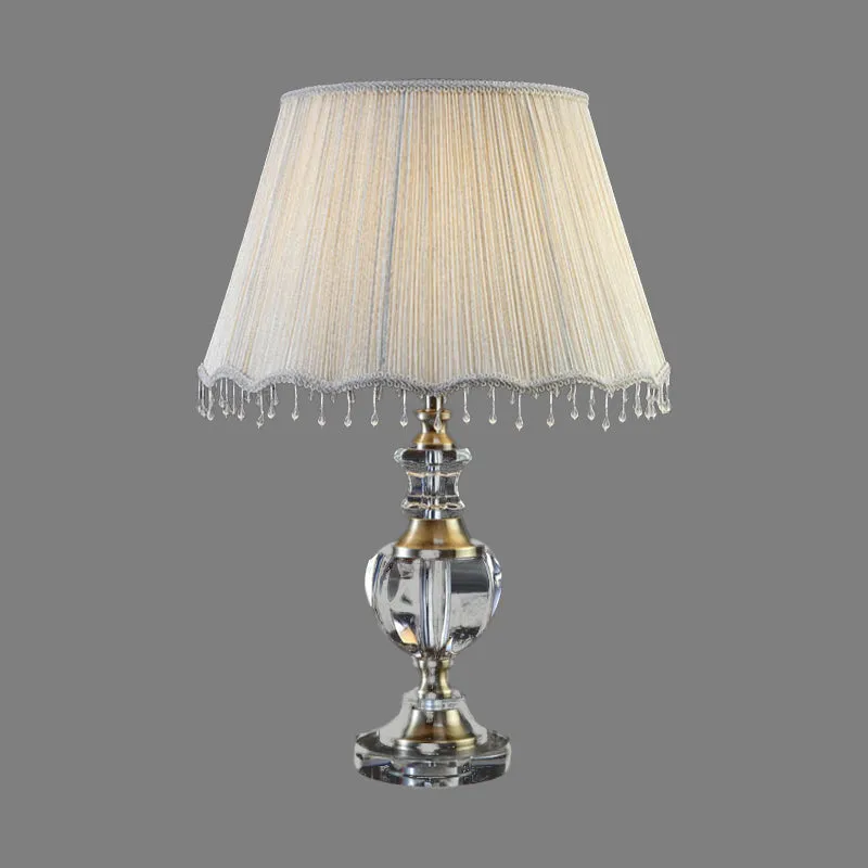 Urnvorm Taakverlichting Modernistisch Helder Kristal 1 Kops Grijze Leeslamp, 14"/16" Breed Clearhalo
