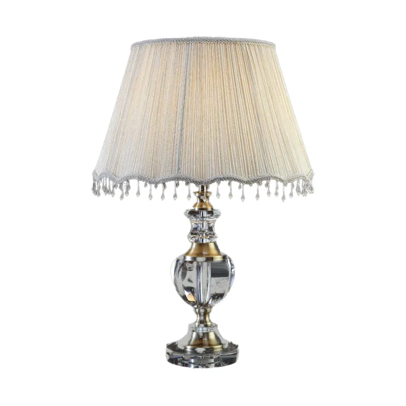 Urnvorm Taakverlichting Modernistisch Helder Kristal 1 Kops Grijze Leeslamp, 14"/16" Breed Clearhalo