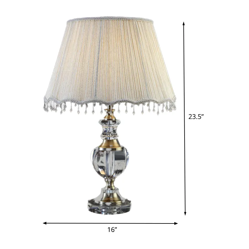 Urnvorm Taakverlichting Modernistisch Helder Kristal 1 Kops Grijze Leeslamp, 14"/16" Breed Clearhalo