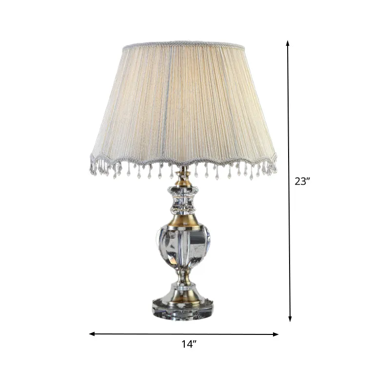 Urnvorm Taakverlichting Modernistisch Helder Kristal 1 Kops Grijze Leeslamp, 14"/16" Breed Clearhalo
