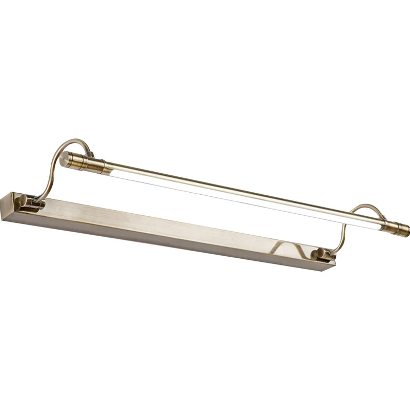 Vanity Lamp van metaal met nikkelafwerking Buisvormige wandlamp landelijke stijl met verstelbare gebogen arm Clearhalo