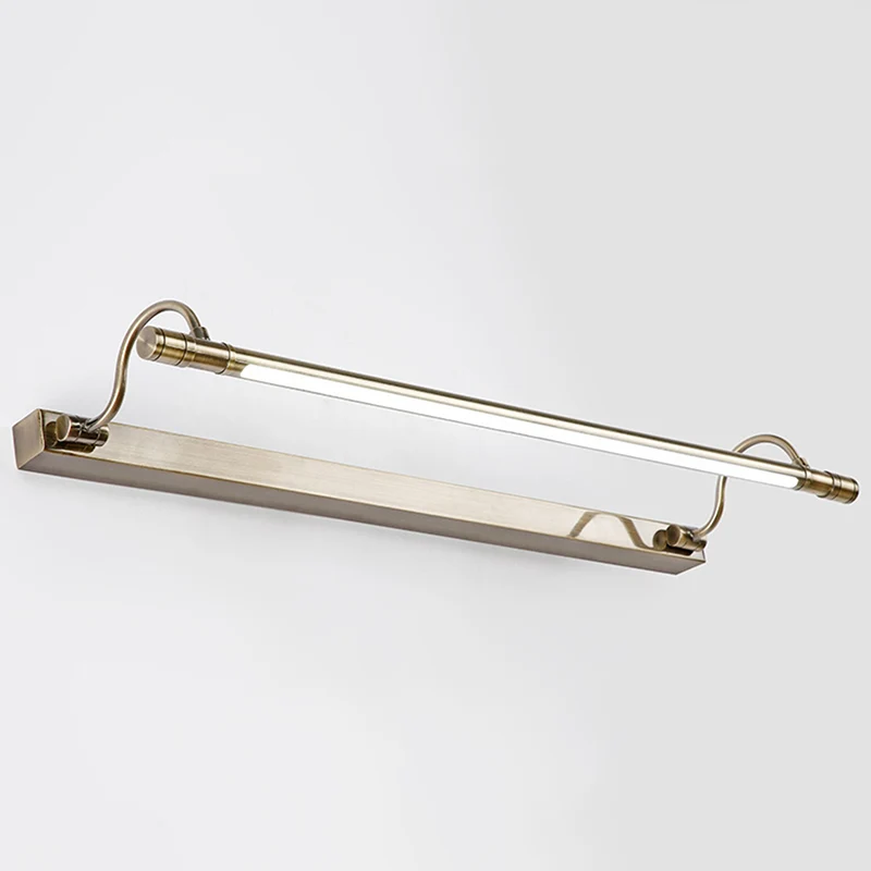 Vanity Lamp van metaal met nikkelafwerking Buisvormige wandlamp landelijke stijl met verstelbare gebogen arm Clearhalo