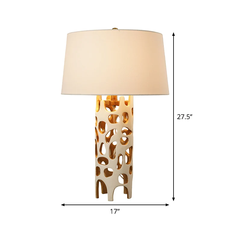 Vat stof nachtverlichting Nordic 1 kop wit metalen nachtkastje licht voor woonkamer Clearhalo