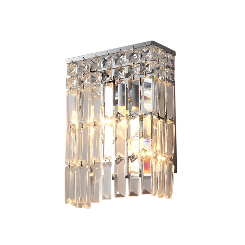 Verchroomd kristal prisma schansverlichting 2 lampen moderne stijlvolle wandgemonteerde lamp voor gang Clearhalo