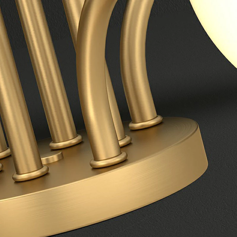 Vergulde bol semi-inbouw kroonluchter postmodern opaal glazen plafondlamp voor woonkamer Clearhalo