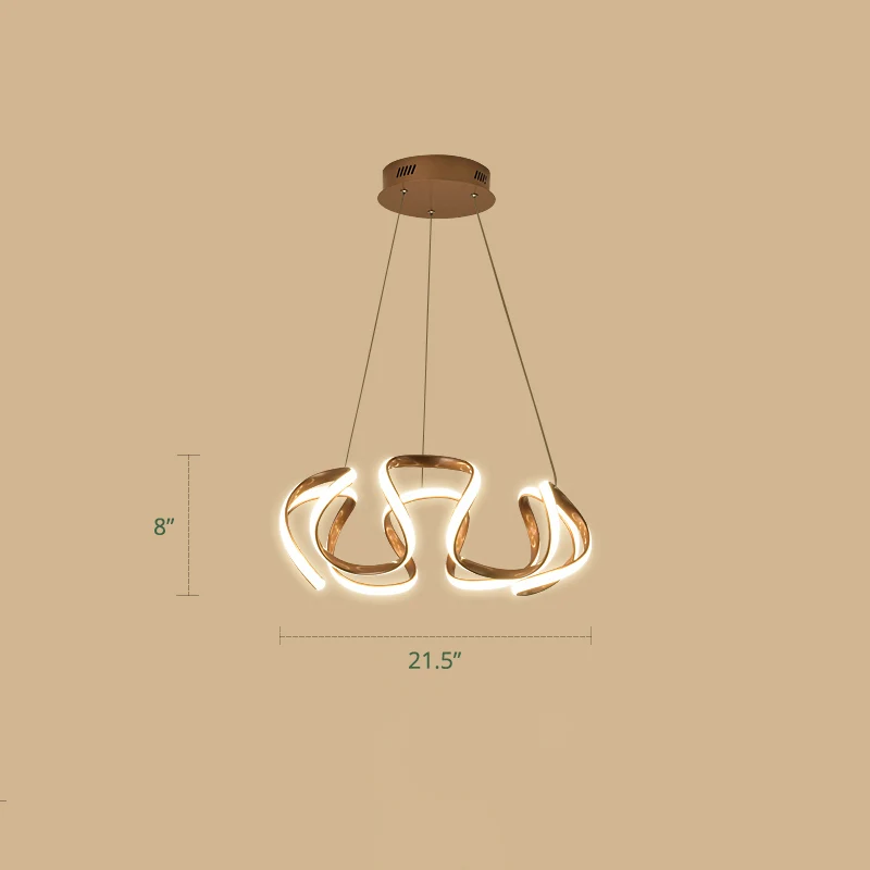 Vergulde curven LED-hanglamp Eenvoud Acryl kroonluchterlicht voor eetkamer Clearhalo