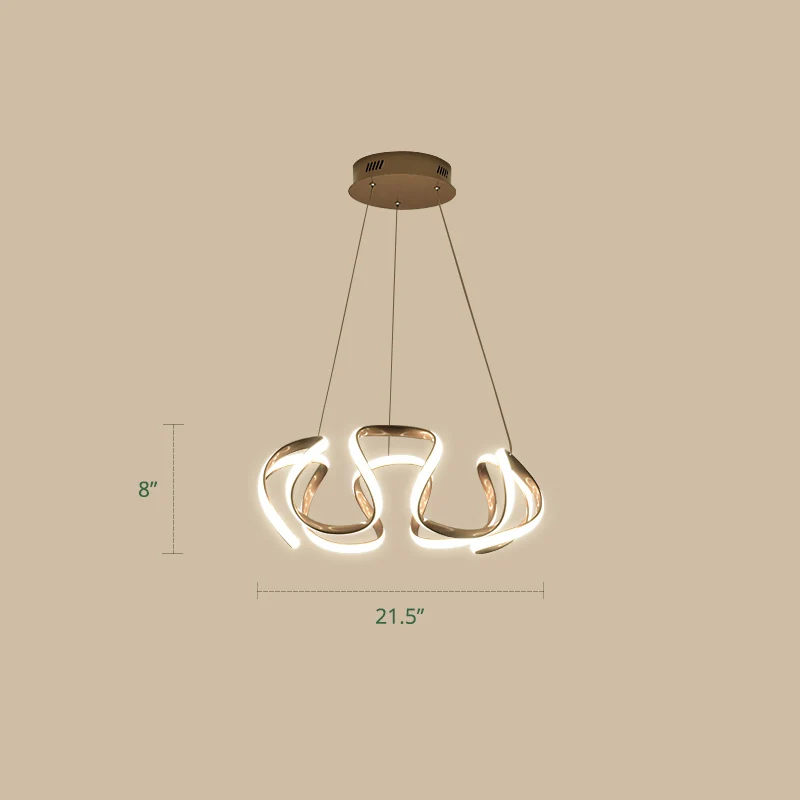 Vergulde curven LED-hanglamp Eenvoud Acryl kroonluchterlicht voor eetkamer Clearhalo