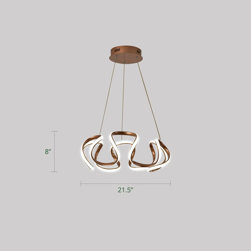 Vergulde curven LED-hanglamp Eenvoud Acryl kroonluchterlicht voor eetkamer Clearhalo