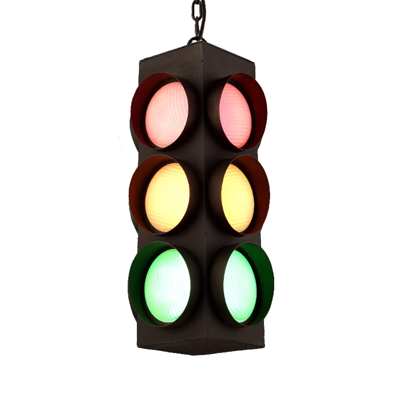Verkeerslicht Restaurant Hanglamp Metaal Antieke Creatieve Kroonluchter zwarte afwerking Clearhalo