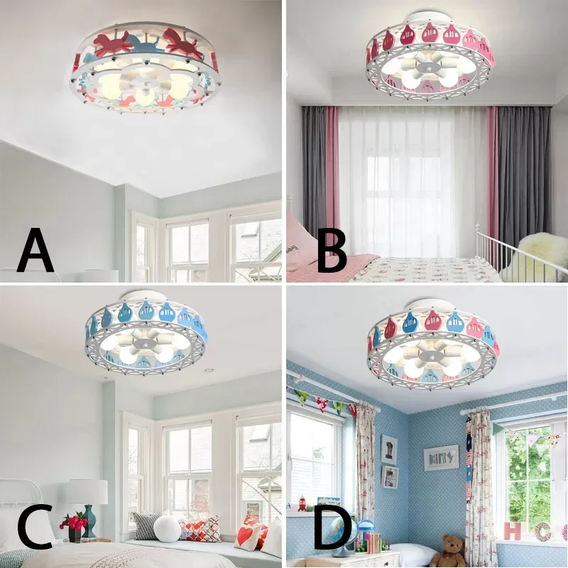 Verpleegkamer Drum Semi Inbouw Licht Metaal Zes Lichten Cartoon Plafondlamp Clearhalo