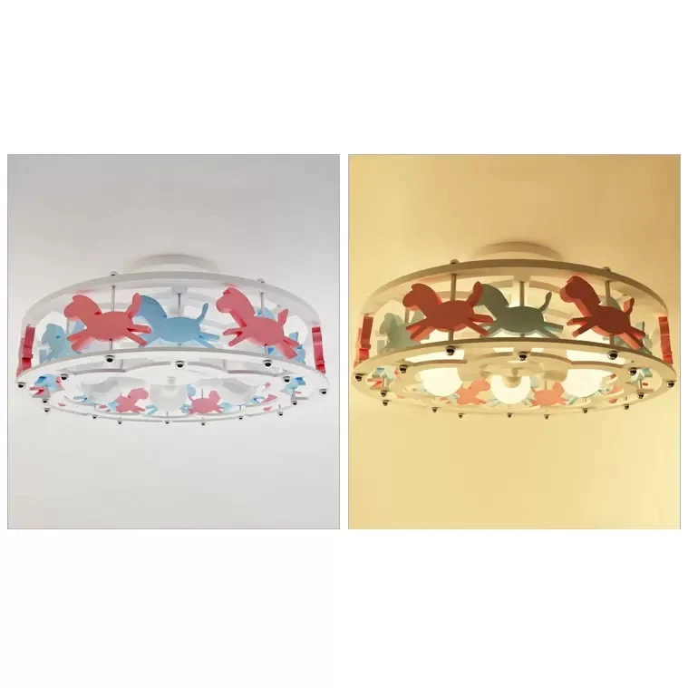 Verpleegkamer Drum Semi Inbouw Licht Metaal Zes Lichten Cartoon Plafondlamp Clearhalo