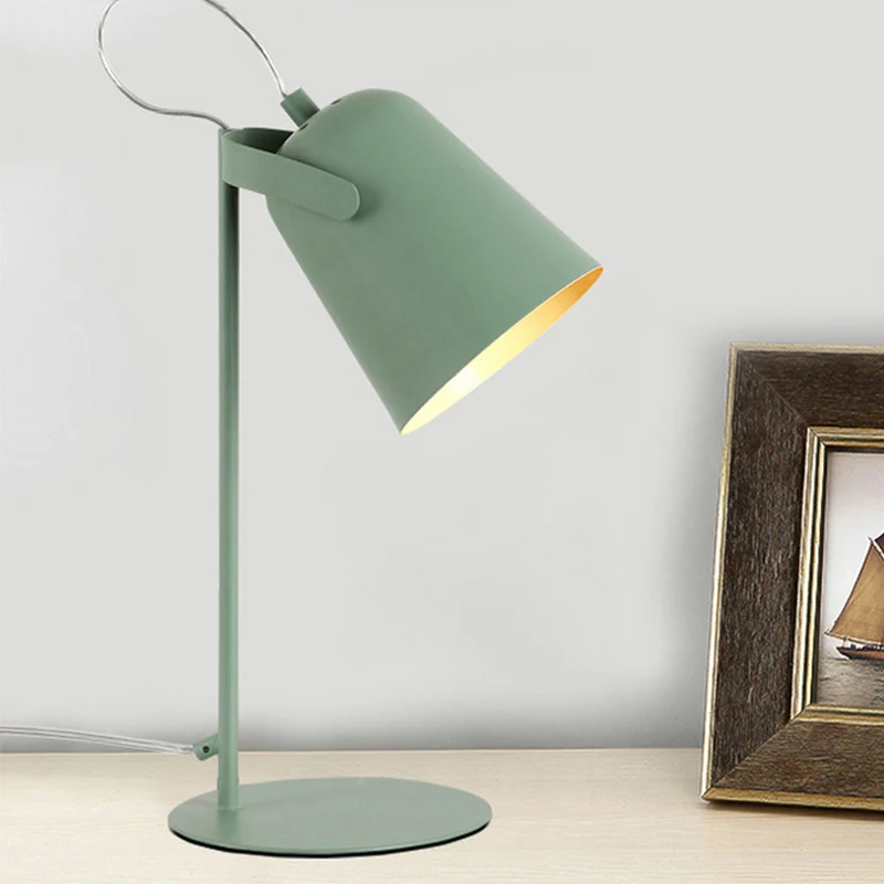 Verstelbare Barre Shade Bureaulamp Macaron Style Metallic 1-lichts staande bureaulamp voor slaapkamers zwart/grijs Clearhalo