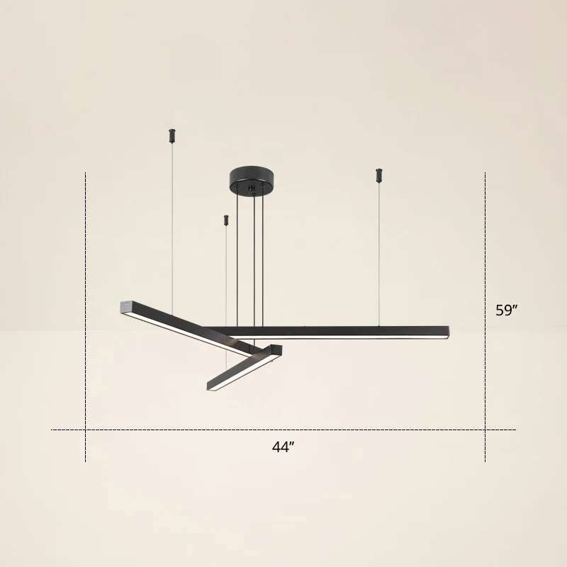 Verstelbare lijnkunst hanglamp Minimalistische metalen slaapkamer LED-plafondkroonluchter Clearhalo