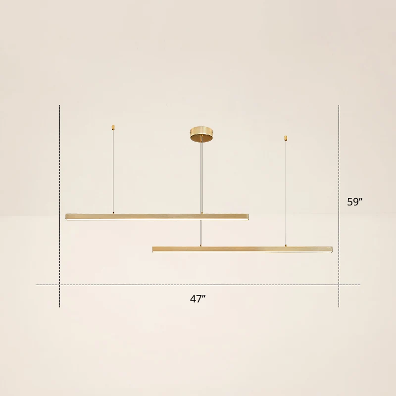 Verstelbare lijnkunst hanglamp Minimalistische metalen slaapkamer LED-plafondkroonluchter Clearhalo