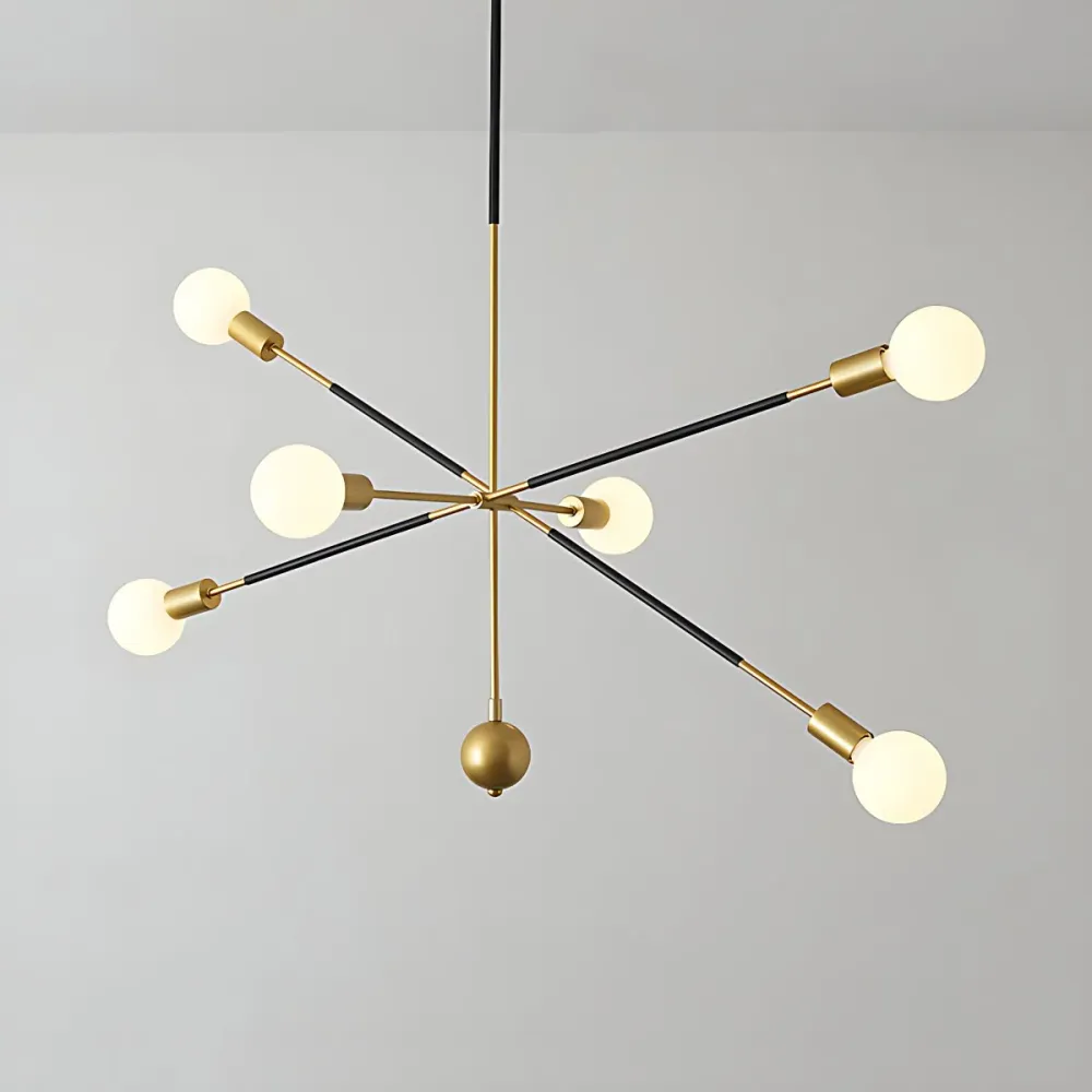 Verstelbare lineaire arm kroonluchter licht 6 lampen moderne metalen hanglamp voor restaurant Clearhalo