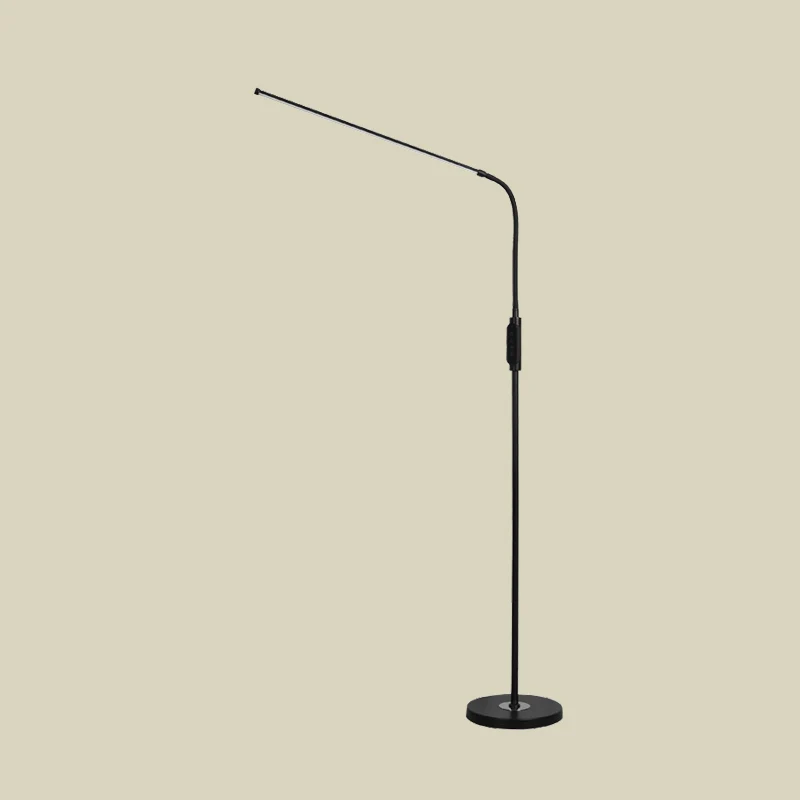 Verstelbare metalen lineaire staande lamp modernistische zwart/witte LED-vloerleeslamp met schakelaar Clearhalo