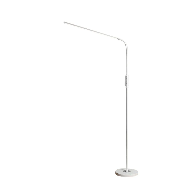 Verstelbare metalen lineaire staande lamp modernistische zwart/witte LED-vloerleeslamp met schakelaar Clearhalo