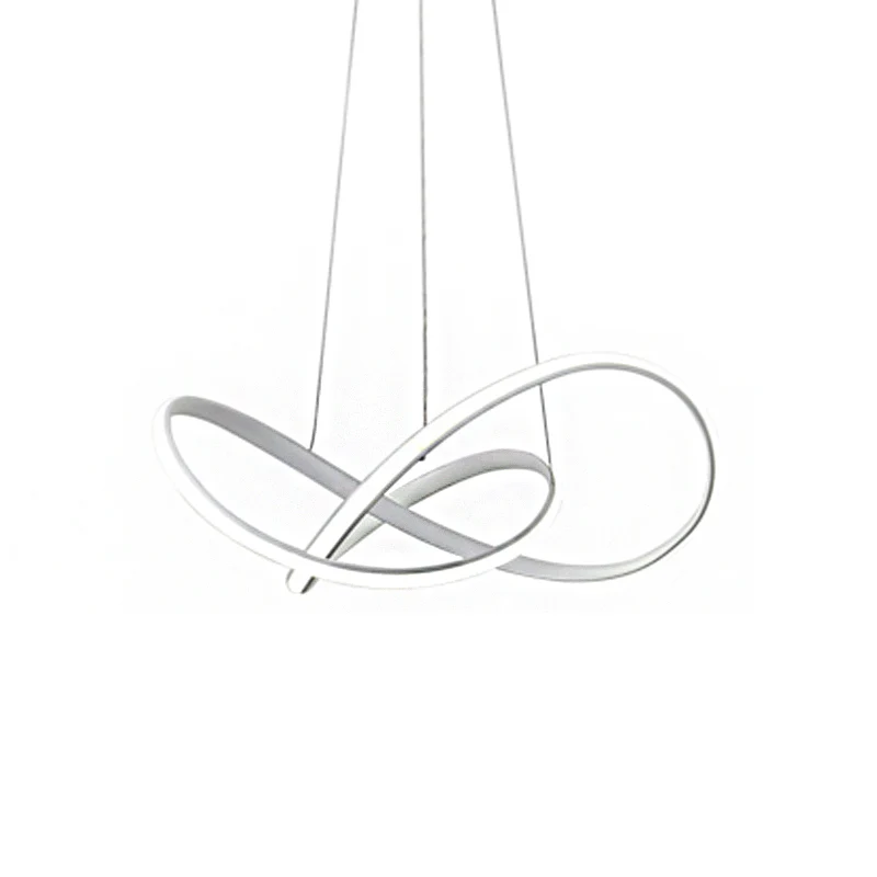 Verstrengelde kroonluchter licht moderne stijl aluminium LED eetkamer hanglamp zwart/wit/koffie, 19,5"/27,5" W Clearhalo