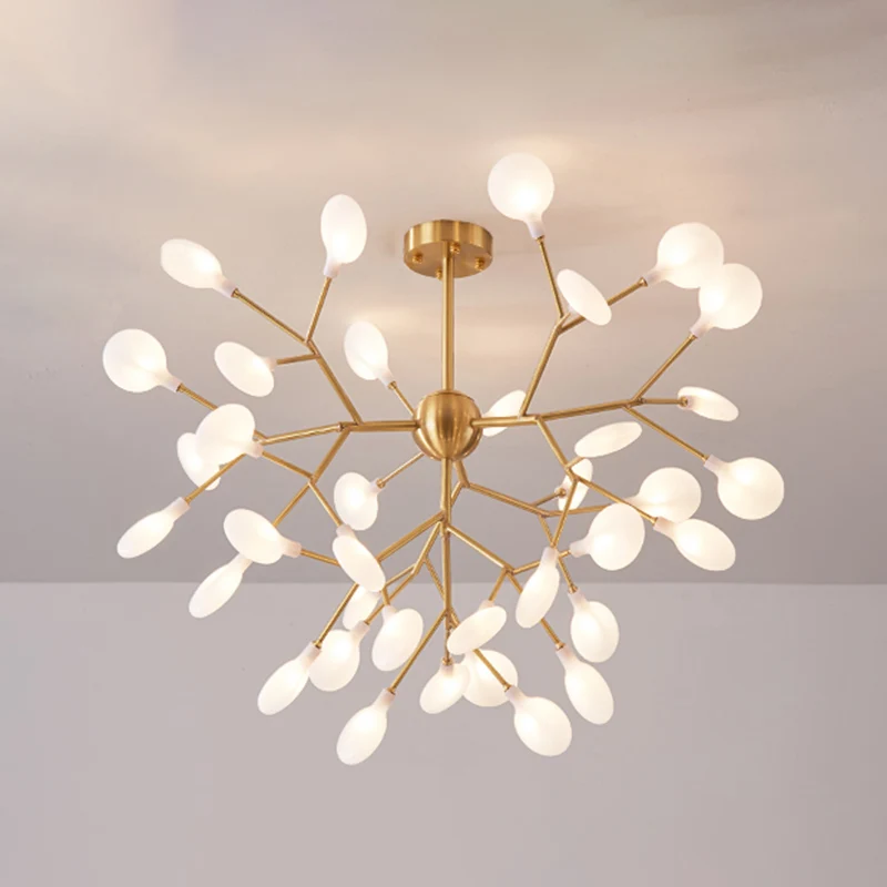 Vertakte Firefly acryl kroonluchter hanglamp Nordic Gold LED hanglamp voor slaapkamer Clearhalo