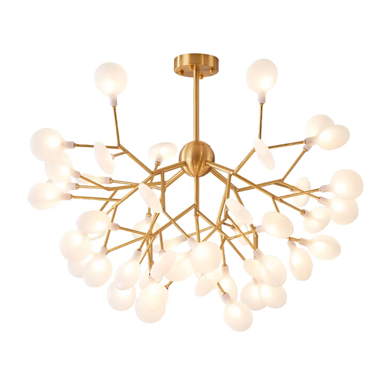 Vertakte Firefly acryl kroonluchter hanglamp Nordic Gold LED hanglamp voor slaapkamer Clearhalo