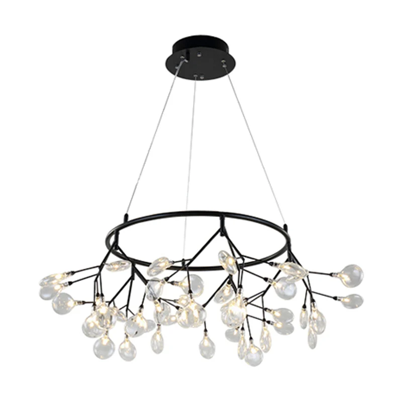 Vertakte Firefly Eetkamer LED-plafondverlichting Glazen postmoderne kroonluchterlamp Clearhalo
