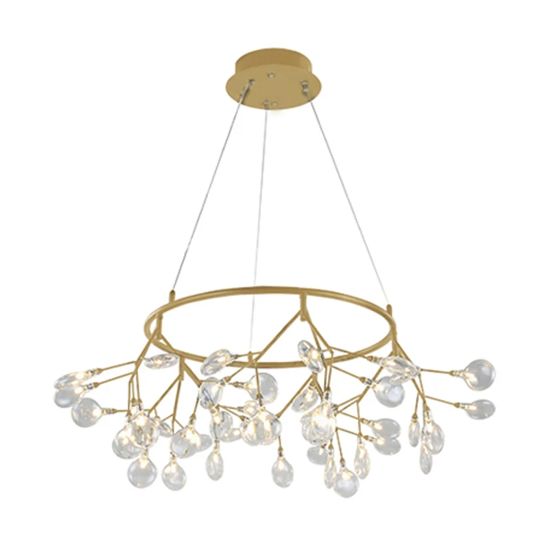 Vertakte Firefly Eetkamer LED-plafondverlichting Glazen postmoderne kroonluchterlamp Clearhalo