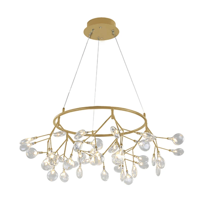 Vertakte Firefly Eetkamer LED-plafondverlichting Glazen postmoderne kroonluchterlamp Clearhalo