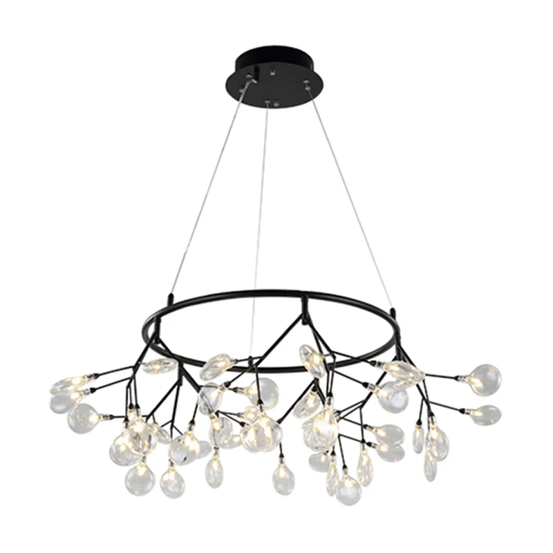 Vertakte Firefly Eetkamer LED-plafondverlichting Glazen postmoderne kroonluchterlamp Clearhalo