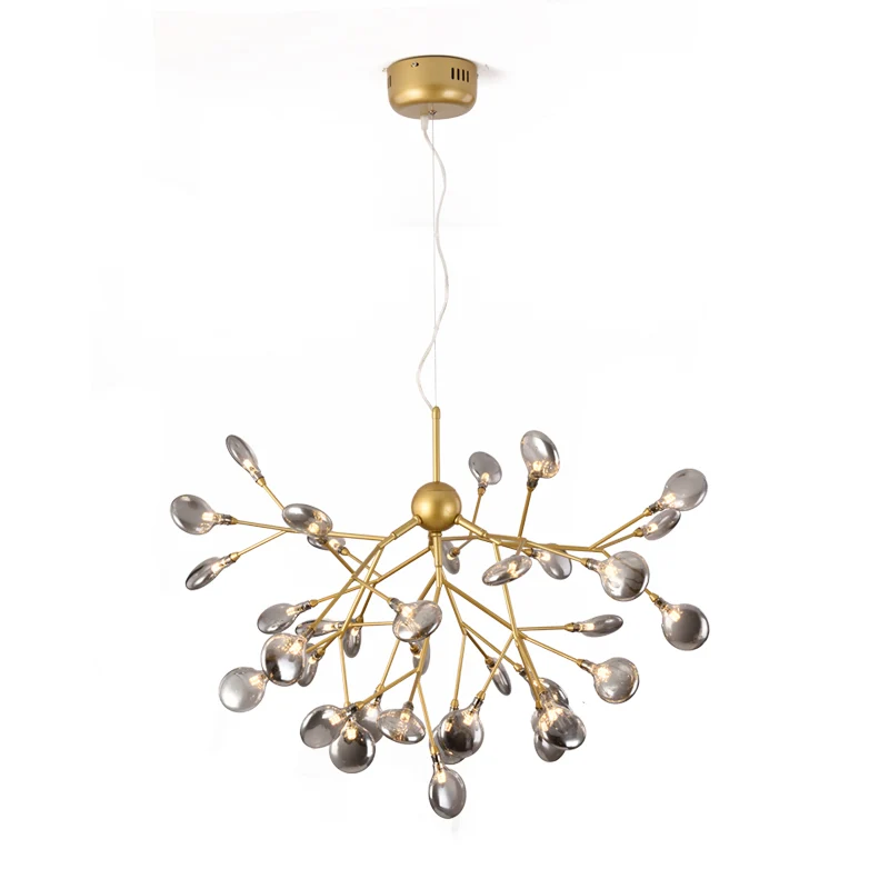 Vertakte Firefly Eetkamer LED-plafondverlichting Glazen postmoderne kroonluchterlamp Clearhalo