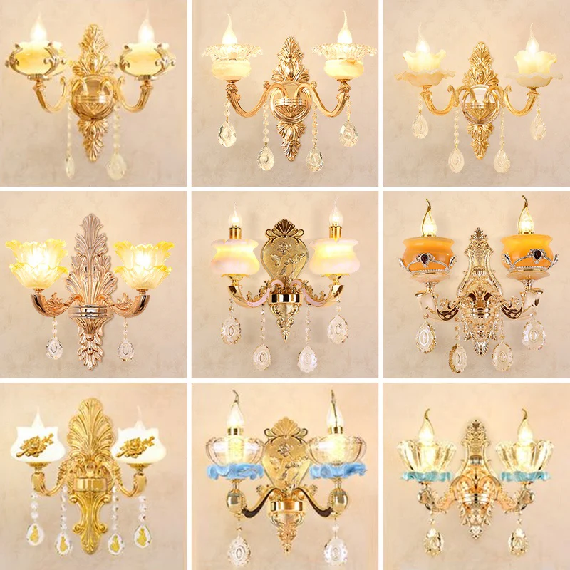 Verweerde zinkkleurige wandlamp Vintage imitatie Jade gang wandlamp met kristallen accent Clearhalo