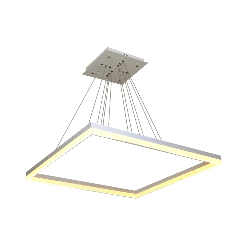 Vierkant acryl kroonluchter licht modernisme 1/2/3-kops witte plafondlamp warm/wit licht Clearhalo