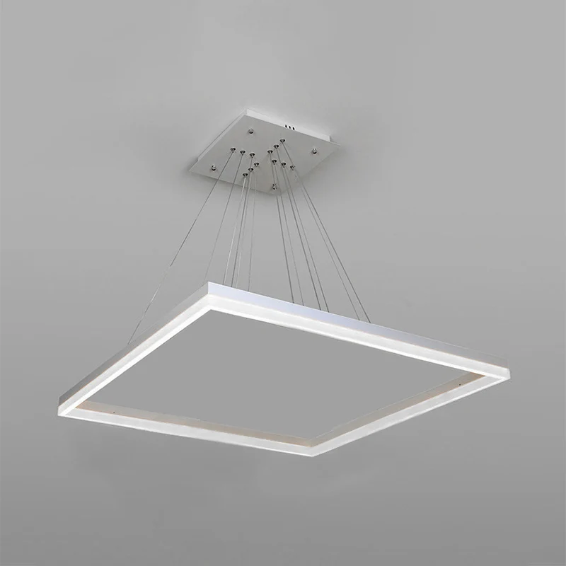 Vierkant acryl kroonluchter licht modernisme 1/2/3-kops witte plafondlamp warm/wit licht Clearhalo