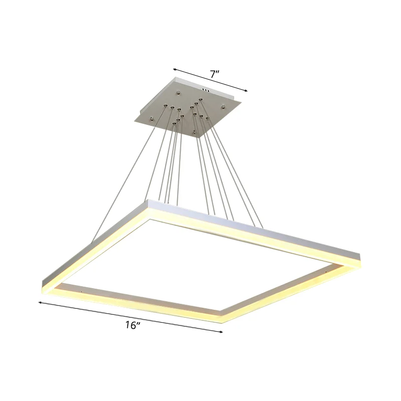 Vierkant acryl kroonluchter licht modernisme 1/2/3-kops witte plafondlamp warm/wit licht Clearhalo