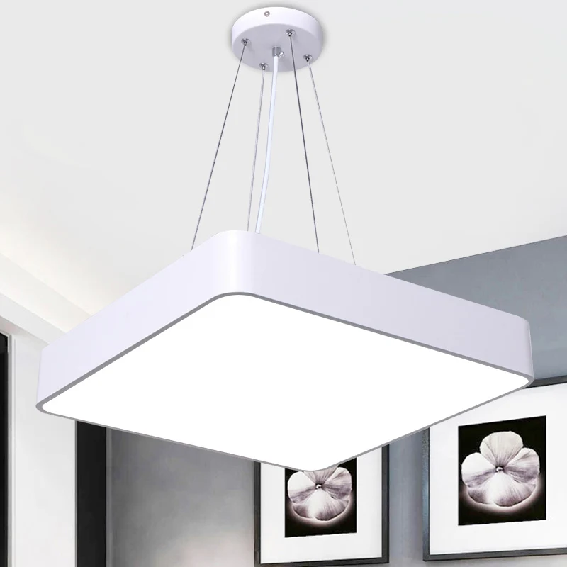 Vierkante kantoorhanglamp Metaal Nordic LED Commerciële hanglamp met diffuser Clearhalo