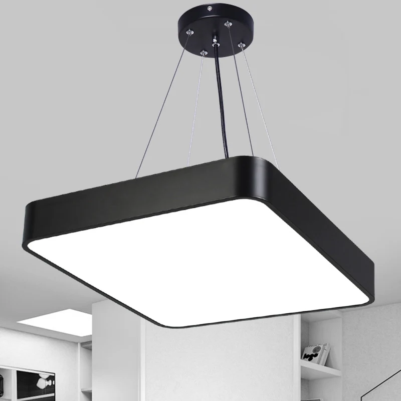 Vierkante kantoorhanglamp Metaal Nordic LED Commerciële hanglamp met diffuser Clearhalo