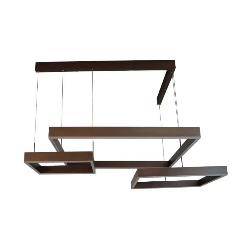 Vierkante kroonluchter licht eigentijds acryl LED 2/3 lichts bruin slaapkamer plafondhanger warm/wit licht Clearhalo