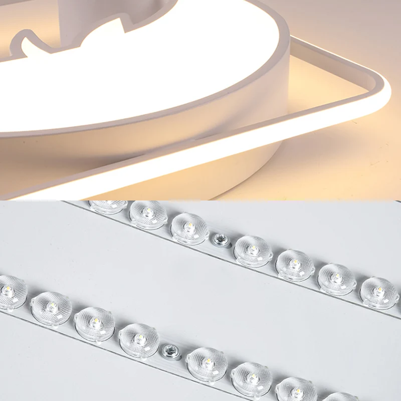 Vierkante LED-plafondmontagelamp Dierenacryl-plafondlamp met dolfijn voor jongensmeisjesslaapkamer Clearhalo