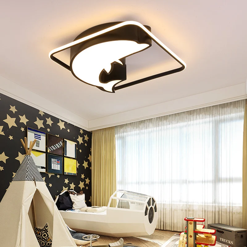 Vierkante LED-plafondmontagelamp Dierenacryl-plafondlamp met dolfijn voor jongensmeisjesslaapkamer Clearhalo