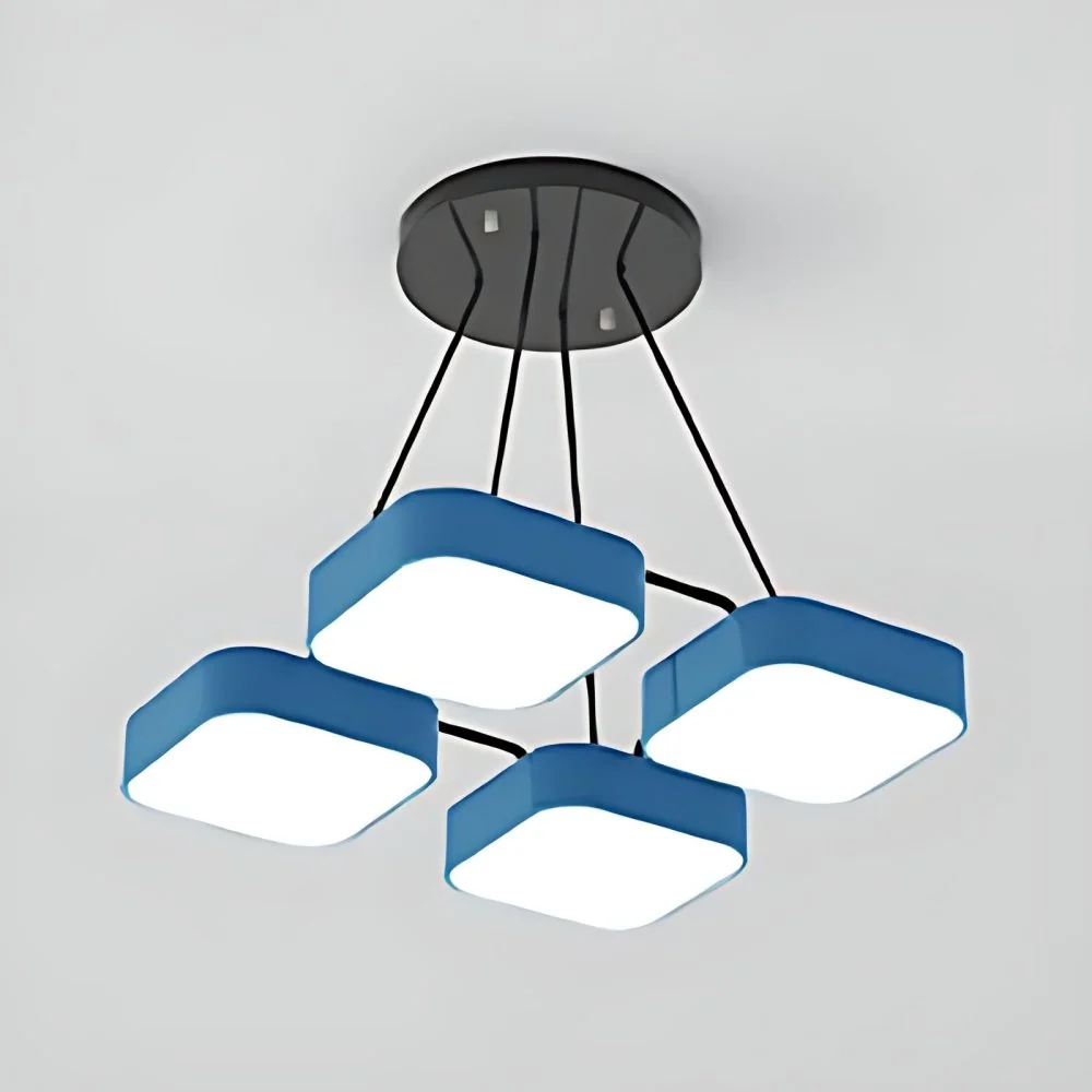 Vierkante schaduw kleuterschool kroonluchter acryl Macaron-stijl hanglamp Clearhalo