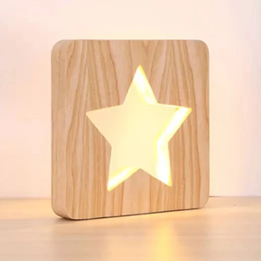 Vierkante studeerkamer bureaulamp met sterrenhout Moderne stijlvolle bureaulamp beige Clearhalo