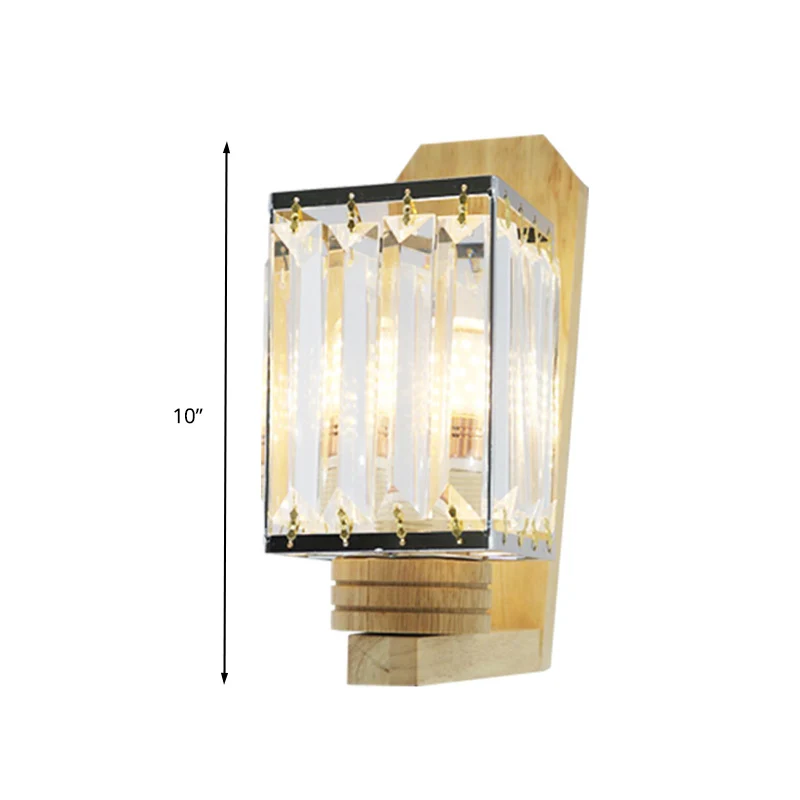 Vierkant/wereldbol helder kristal schanslicht minimalistisch 1 hoofd woonkamer wandverlichtingsarmatuur Clearhalo