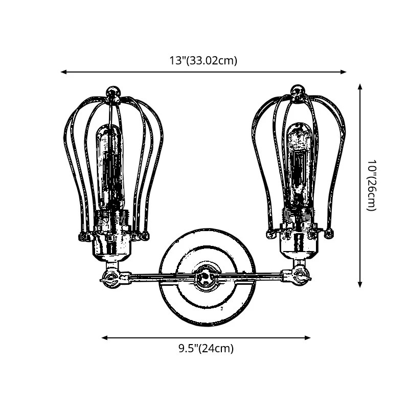 Vintage dubbele ijdelheid verlichting industriële stijl wandlamp voor slaapkamer badkamer Clearhalo