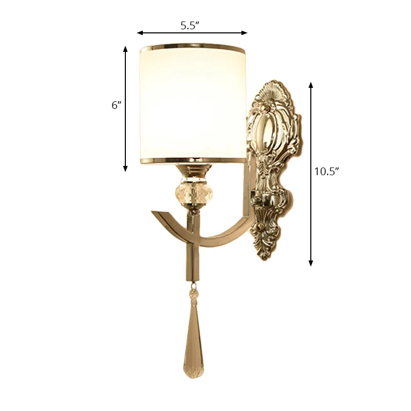 Vintage stijl cilinder wandkandelaar stof 1/2-kops gang wandverlichting met gesneden achterplaat chroom Clearhalo
